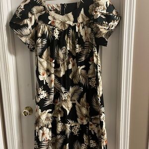 Floral Black and Cream Dress